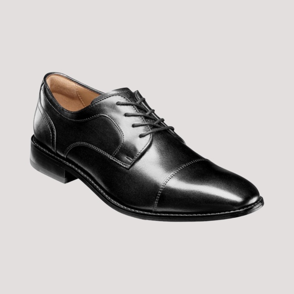Men\'s Florsheim Conetta Cap Toe Oxford in Black Leather. 12197 001 main image 6